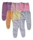 Kit 3 Mijão Bebe Calça Culote Com Pé Roupa Malha Algodão menina liso básico Tamanho G