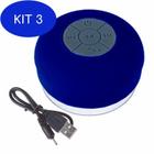 Kit 3 Mini Caixa De Som À Prova D'Água Bluetooth Usb Azul Marinho
