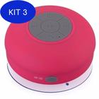 Kit 3 Mini Caixa De Som Bluetooth Prova D'água Speaker Rosa