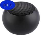 Kit 3 Mini Caixinha De Som Bluetooth Speaker Preta