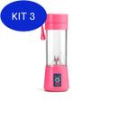 Kit 3 Mini Liquidificador Portátil Recarregável Pratico 6