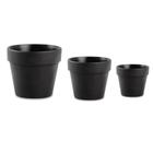 Kit 3 Mini Vasos Cachepot Cimento Para Plantas Preto - Mart. Collection