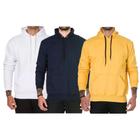 Kit 3 Moletom Masculino Algodão Canguru Capuz Moderno Casual
