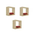 Kit 3 Nicho Decorativo 25X25X20 cm Em Mdf