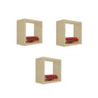 Kit 3 Nicho Decorativo 30X30X15 cm Em Mdf