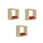 Kit 3 Nicho Decorativo 30X30X20 cm Em Mdf