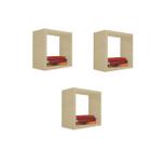 Kit 3 Nicho Decorativo 35X35X20 cm Em Mdf