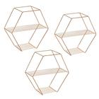 Kit 3 Nichos Prateleira Hexagonal Aço Plantas Livros Decoraçao Rose Arthi