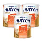 Kit 3 Nutren Senior Complemento Alimentar Baunilha Zero Lactose 740g