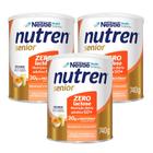 Kit 3 Nutren Senior Complemento Alimentar Sem Sabor Zero Lactose 740g