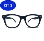 Kit 3 Oculos De Grau Infantil Inquebrável Silicone Wayfarer