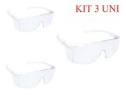 KIT 3 Óculos De Proteção Sky Delta Plus Pro Safaty Incolor - PRO SAFETY
