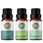 Kit 3 Óleos Essenciais 100% Puros - Alecrim, Lemongrass e Menta - Ideal Para Difusor, Aromaterapia e Cuidados Com o Corpo Aroma Dalma