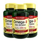 Kit 3 Ômega 3 Óleo de Peixe 300 Cápsulas 1000mg Maxinutri