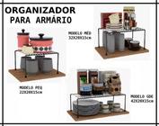 Kit 3 Organizador Armário Cozinha Prat Aramado P M G Preto