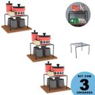 Kit 3 Organizador Armário Pequeno Quarto Cozinha Banheiro Aramado