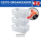 Kit 3 Organizador Geladeira Cesto Transparente Cozinha 11L - Usual Utilidades