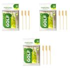 Kit 3 Pacotes de Espeto de bambu Golf 9cm Natural com 50 unidades Ideal para lanches e Petiscos