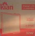 Kit 3 Painéis Sobrepor 32w Quadrado 40x40Cm 6500k Branca Fria - Kian