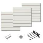 Kit 3 Painel Canaletado Branco Mdf Para Loja 0,90x0,90m + 15 Ganchos Preto de 15cm - Little Wood