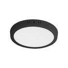Kit 3 Painel LED 18W Lux Redondo Sobrepor Preto