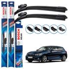 Kit 3 Palhetas Dianteiras Multiclip + Traseira REAR Silicone Originais Bosch BMW Série 1 2012 a 2018