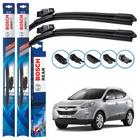 Kit 3 Palhetas Dianteiras Multiclip + Traseira REAR Silicone Originais Bosch Hyundai iX35 2011 a 2020