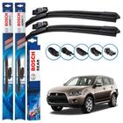 Kit 3 Palhetas Dianteiras Multiclip + Traseira REAR Silicone Originais Bosch Mitsubishi Outlander 2013 a 2018