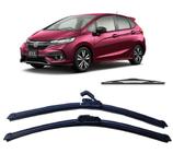 Kit 3 Palhetas Limpadador De Parabrisa Dianteiro + Traseiro Honda Fit ano 2015 2016 2017