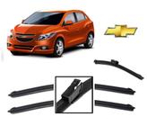 Kit 3 Palhetas Limpador de Parabrisa Dianteiro + Traseiro Chevrolet Onix 2012 a 2018