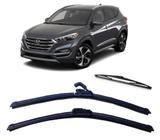 Kit 3 Palhetas Limpador de Parabrisa Dianteiro + Traseiro Nova Hyundai Tucson 2017 ate 2021 - TECH ONE