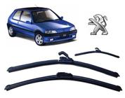 Kit 3 Palhetas Limpador de Parabrisa Dianteiro + Traseiro Peugeot 106 ano 1991 ate 2001 - TECH ONE