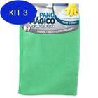 Kit 3 Pano De Microfibra 40X60Cm Verde 2 Unidades Nobre