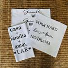 Kit 3 Panos de Prato Copa Master Premium Branco em Silk Frases: Celebre a Vida - Pano e Prato Decor