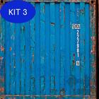 Kit 3 Papel De Parede Industrial Container Azul E Bege 3M