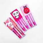 Kit 3 par duplo lip tint gloss glitter hidratante tampo bichinho portátil confortável