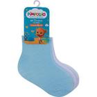 Kit 3 pares de Meia Pimpolho Lisa Infantil 26 a 30 azul