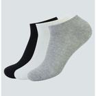 Kit 3 pares de meias femininas soquete algodão básica novidade feminina