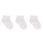 Kit 3 pares de meias infantil para bebê cano longo brancas 12-24 meses - unik baby