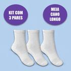 Kit 3 Pares de Meias Kyor Unissex Brancas Cano Longo Cano Curto Soquete