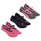 Kit 3 Pares de Meias Puma Sapatilha Pilates Antiderrapante Feminina