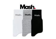 KIT 3 PARES MEIA CANO CURTO MASCULINA MASH Ref:202.05