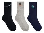 Kit 3 Pares Meia Esportiva Masculina Algodão Cano Longo Selene 4082