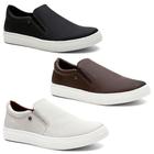 Kit 3 pares sapatênis Slip-on Masculino