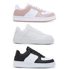 Kit 3 Pares Sneakers Casual Feminino e Masculino Moda Blogueira