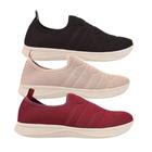 Kit 3 pares tênis feminino meia calce fácil slip on leve flexível confortável caminhada academia