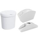 Kit 3 Pçs Lixeira 2,5L Porta Detergente Escorredor Talheres Pia Cozinha Basic Branco - Coza