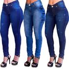 Kit 3 Peças Calças Jeans Feminina Skinny Levanta Bumbum