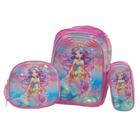 Kit 3 Peças Mochila Escolar Infantil 3D ( Mochila + Lancheira + Estojo )- Menino - Menina