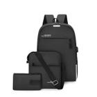 Kit 3 Peças Mochila Masculina Usb Feminina e Bolsa Estojo Casual Dia a Dia Trabalho Moda Viagem Bolsinha Alta Qualidade